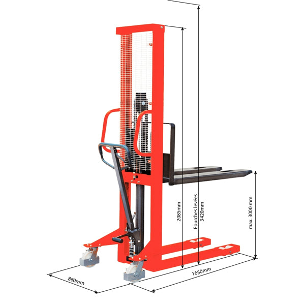 CARRETILLA ELEVADORA 3 METROS 1000KG