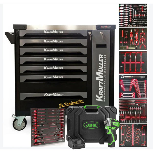 CARRO DE HERRAMIENTAS KRAFTMULLER + LLAVE BATERIA