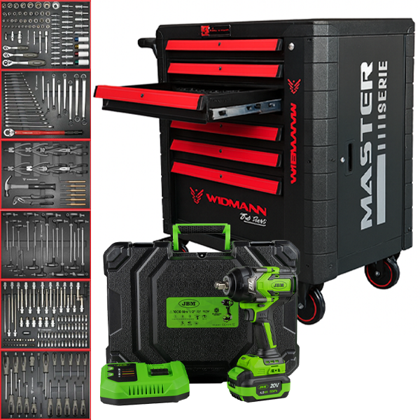 CARRO DE HERRAMIENTAS WIDMANN [340 PIEZAS] + PISTOLA 1000NM