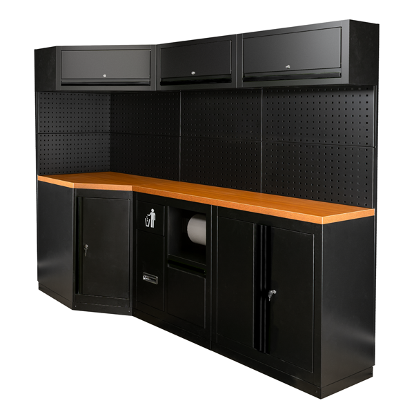 CONJUNTO ESQUINA ARMARIO TALLER [NEGRO]