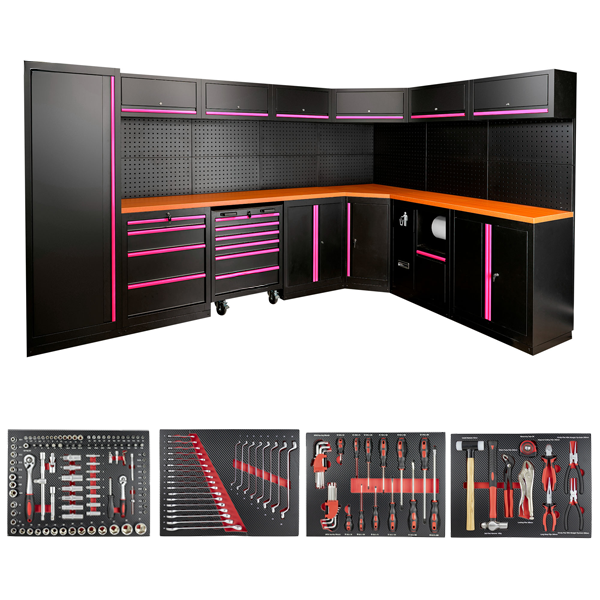 CONJUNTO MODULAR / MUEBLE TALLER [ESQUINA] ROSA