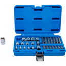 JUEGO DE PUNTAS Y VASOS E-TORX / T-TORX | 30 PCS