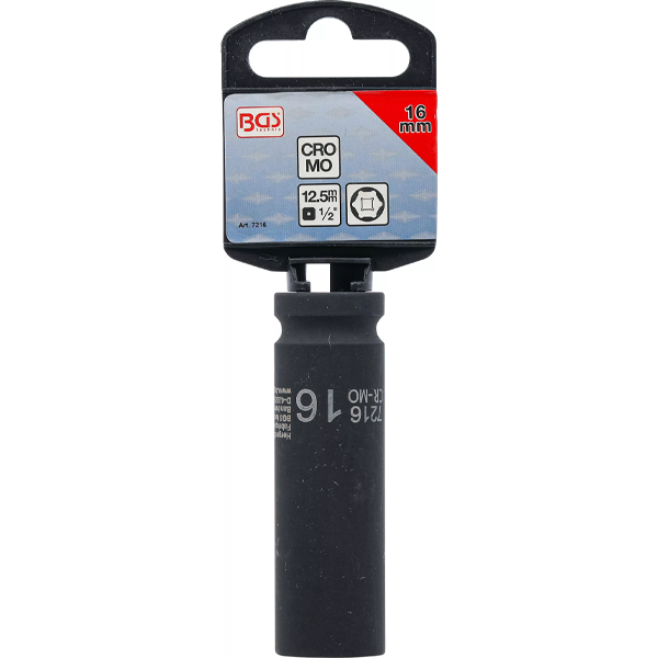LLAVE DE VASO DE IMPACTO LARGA HEXAGONAL | 1/2" | 16 MM