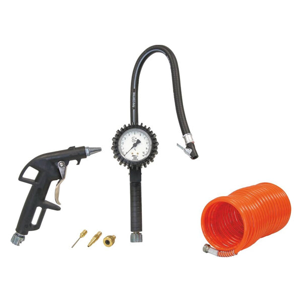 MANOMETRO + PISTOLA SOPLADO + MANGUERA CON CONECTORES