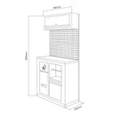 CONJUNTO EXTENSION MODULAR CON PORTA ROLLOS [ROJO]