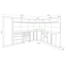 CONJUNTO MODULAR / MUEBLE TALLER [ESQUINA] ROSA