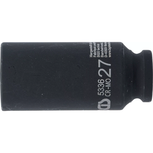 LLAVE DE VASO DE IMPACTO LARGA 12 CARAS | 1/2" | 27 MM