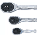 JUEGO DE MINI CARRACAS REVERSIBLES 1/4" - 3/8" - 1/2" (3 PIEZAS)