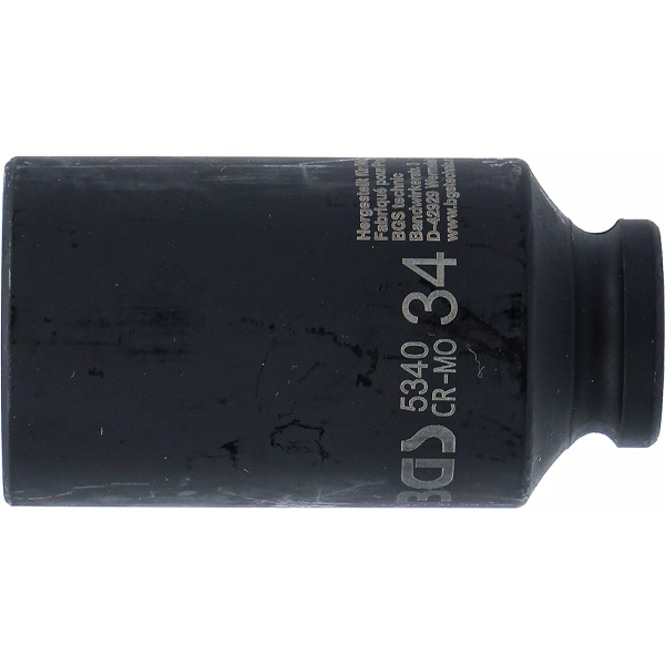 LLAVE DE VASO DE IMPACTO LARGA 12 CARAS | 1/2" | 34 MM