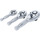 JUEGO DE MINI CARRACAS REVERSIBLES 1/4" - 3/8" - 1/2" (3 PIEZAS)