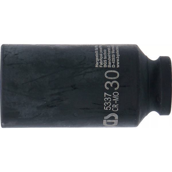 LLAVE DE VASO DE IMPACTO LARGA 12 CARAS | 1/2" | 30 MM