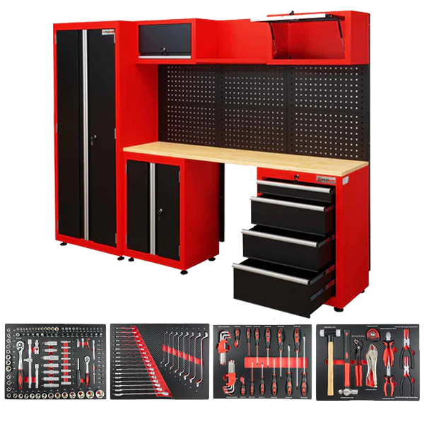 CONJUNTO MODULAR / MUEBLE TALLER + SET DE 4 MÓDULOS