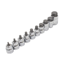 JUEGO 10 PCS PUNTAS HEX MÉTRICAS DE PERFIL BAJO | 3/8" + 1/2"