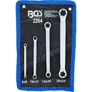 JUEGO DE LLAVES DE ESTRELLA DOBLES E-TORX | E6 x E8 - E20 x E24 | 4 PCS