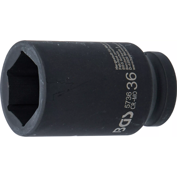 LLAVE DE VASO DE IMPACTO LARGA HEXAGONAL | 3/4" | 36 MM