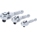 JUEGO DE MINI CARRACAS REVERSIBLES 1/4" - 3/8" - 1/2" (3 PIEZAS)