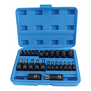 JOGO DE CHAVES DE CAIXA TORX/E 1/4" - 3/8" - 1/2" (25 PEÇAS)
