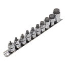 JUEGO 10 PCS PUNTAS HEX MÉTRICAS DE PERFIL BAJO | 3/8" + 1/2"