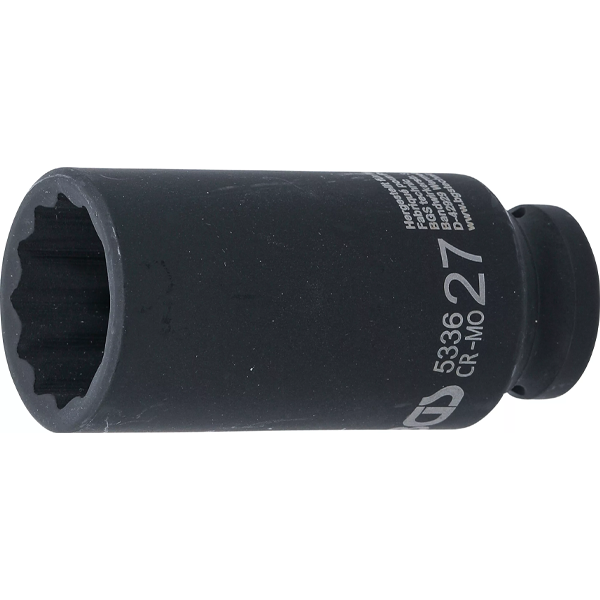 LLAVE DE VASO DE IMPACTO LARGA 12 CARAS | 1/2" | 27 MM