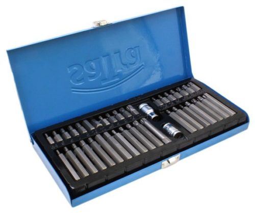 ESTUCHE DE 40 PIEZAS PARA TORNILLOS HEX, 12 CANTOS Y TORX