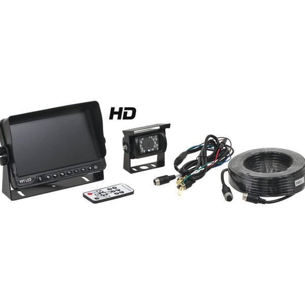 CAMARA / PANTALLA MARCHA ATRAS 12/24V + CABLE 15 METROS