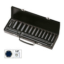 SET DE IMPACTO CON 12 VASOS LARGOS DE 1/2" HEXAGONALES + ADAPTADORES [15 PIEZAS]