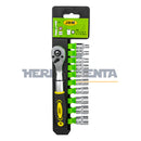 CARRACA 72 DIENTES CON VASOS HEXAGONALES 1/4"