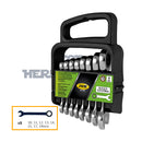 SET DE 8 LLAVES COMBINADAS CORTAS CON TRINQUETE