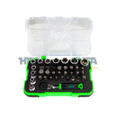 ESTUCHE DE 38 PIEZAS CON MINI CARRACA DE 1/4"