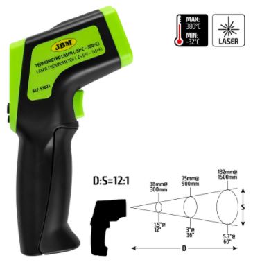 JBM 53823 TERMÓMETRO LÁSER (-32º ~ 380ºC)